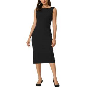 New NORDSTROM Rack Little Black Dress Midi Sheath Bodycon Sleeveless SM